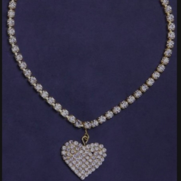 "Have A Heart" Gold Rhinestone Charm Anklet - Picture 3 of 9